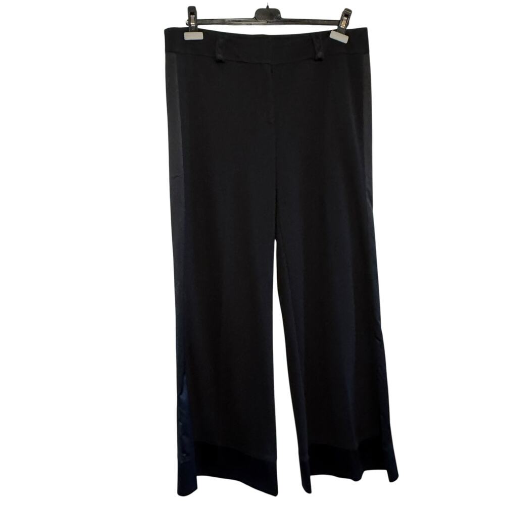 Y2K Wide Leg Black Satin Stripe Express Tuxedo Pants Size 13/14